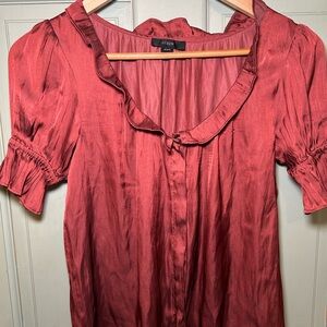 J. Crew Ruffle Featherweight Satin Blouse